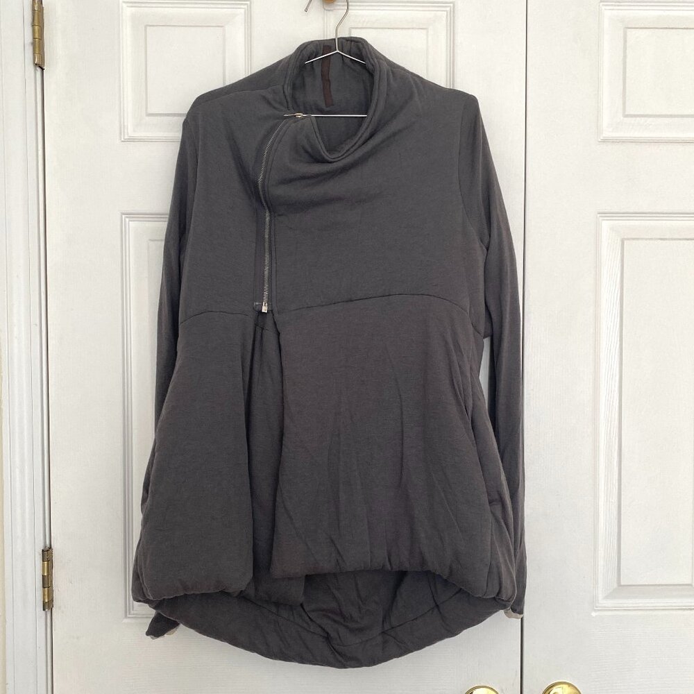 Rick Owens Lilies Grey Padded Asymmetrical Jacket Sz8